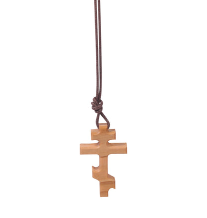Orthodox Harmony Olive Wood Cross Necklace Medium Second