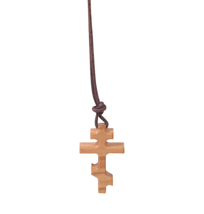 Orthodox Harmony Olive Wood Cross Necklace Small Third