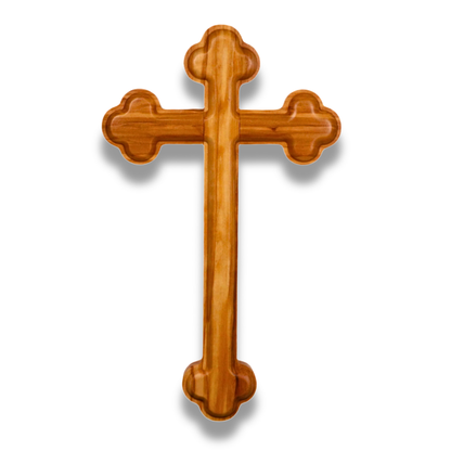 Olive wood Orthodox cross
