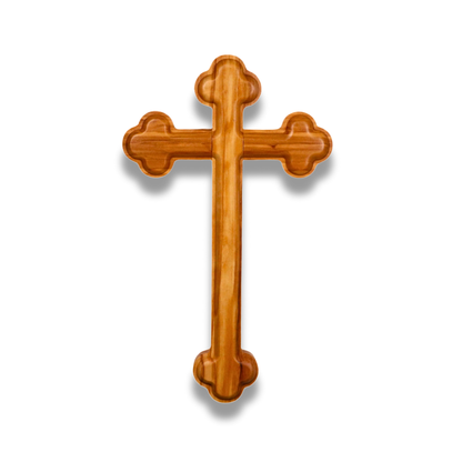 Olive wood Orthodox cross