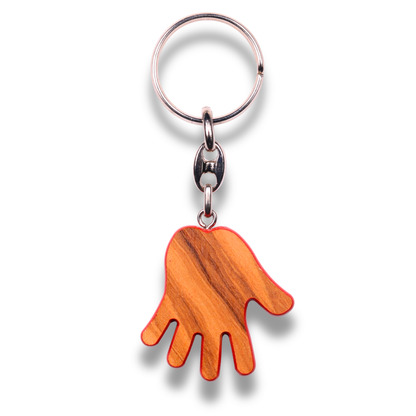 Palm of Peace Olive Wood Keychain