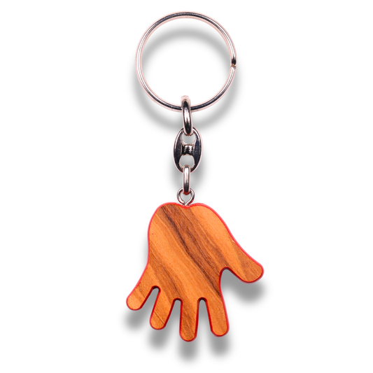 Palm of Peace Olive Wood Keychain