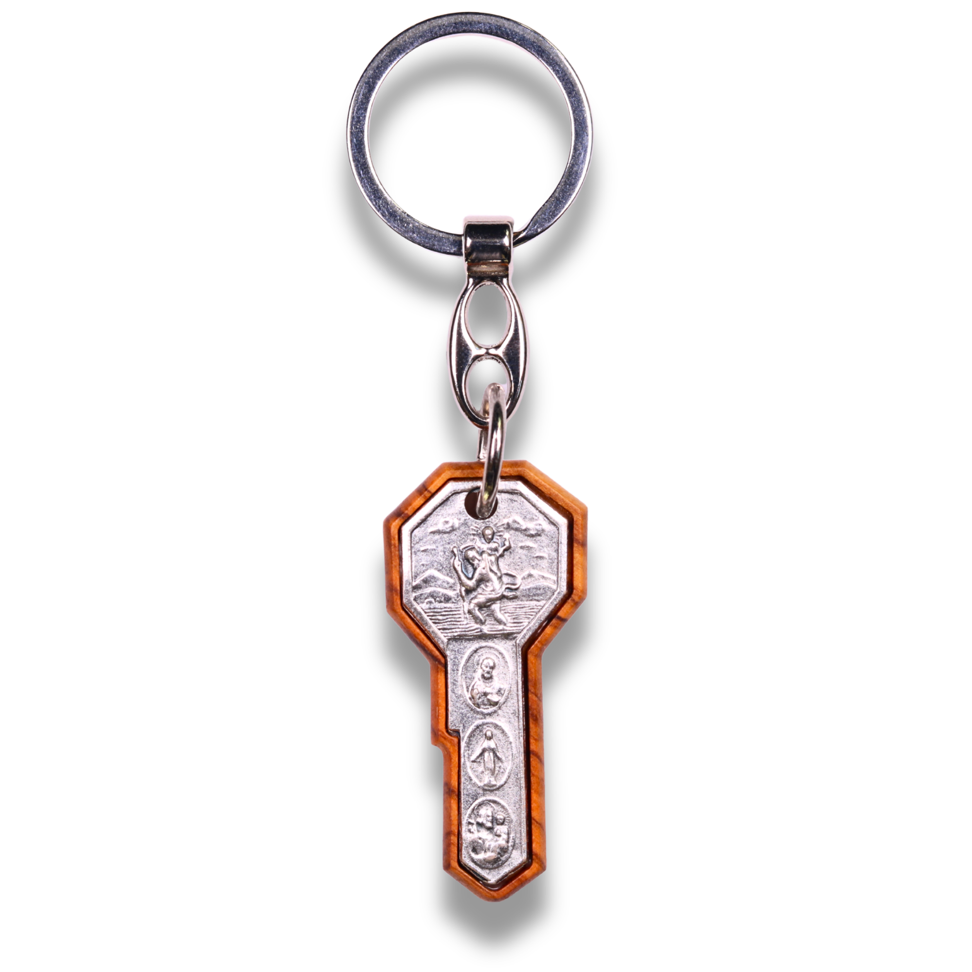 Pilgrim’s Key Olive Wood Keychain