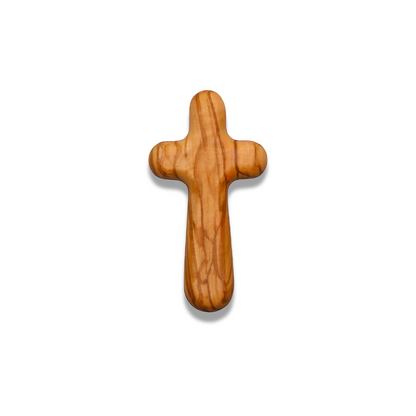 Premium Holding Prayer Cross Close Up on white background