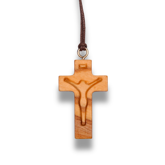 Presence Olive Wood Cross Necklace