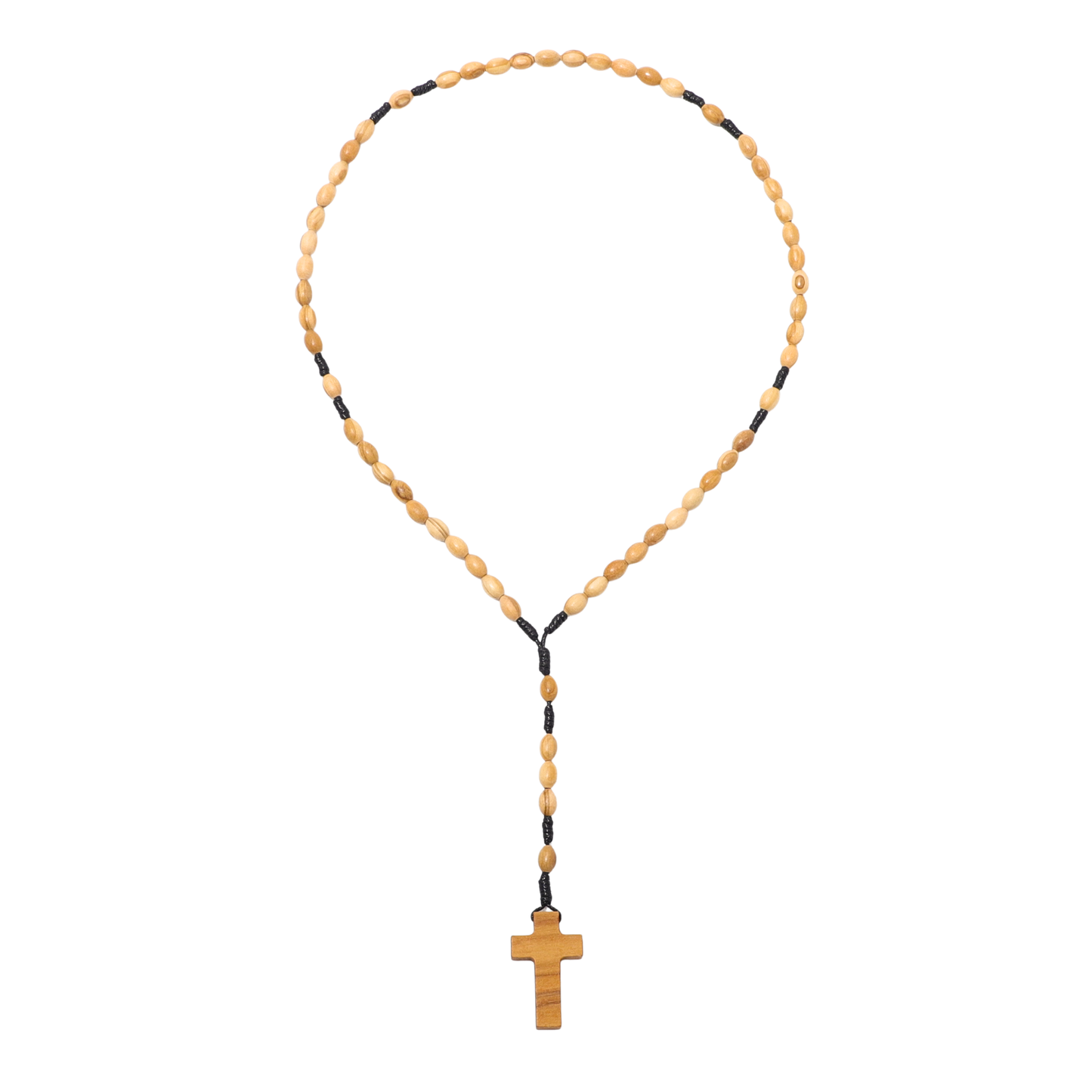 Olive Wood Prayer Rosary Oval Beads - 6x9mm
