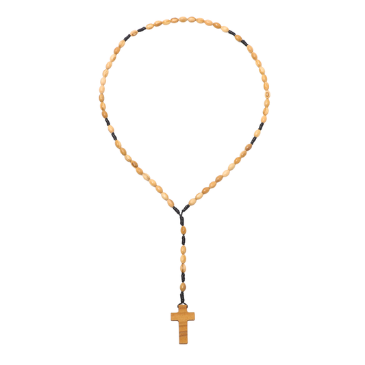 Olive Wood Prayer Rosary Oval Beads - 6x9mm