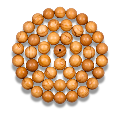 Large Round Olive Wood Beads