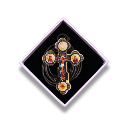 Russian Orthodox Icon Cross Necklace In Gift Box