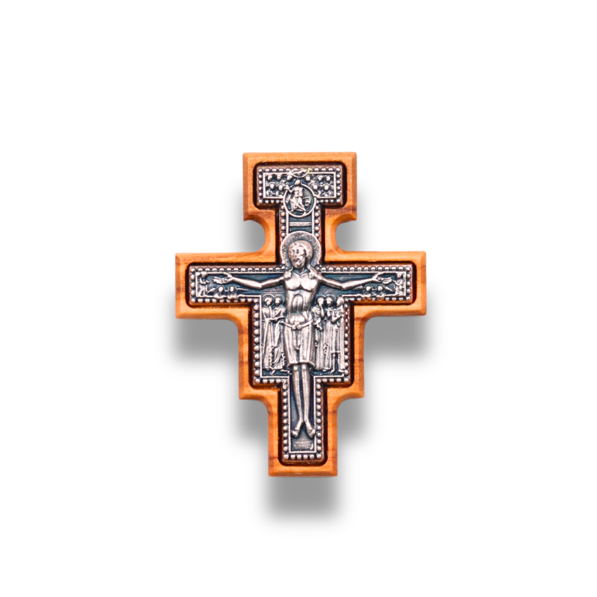 San Damiano Olive Wood Crucifix Magnet