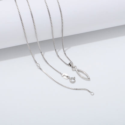 925 Sterling Silver Ichthus Fish Necklace