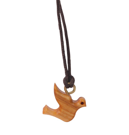 Handcrafted Olive Wood Dove Pendant from Nazareth Fair Trade.