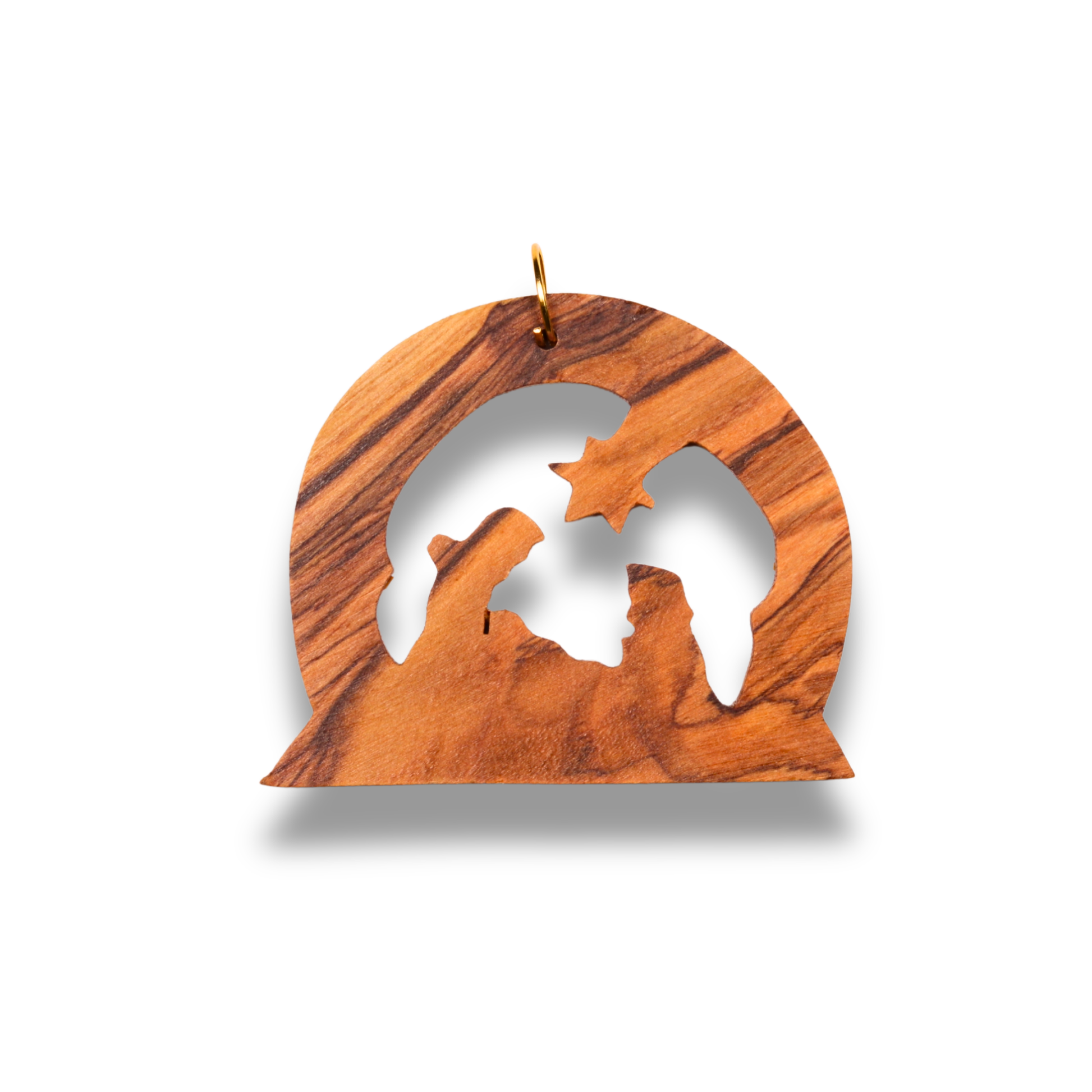 Snow Globe Olive Wood Ornament