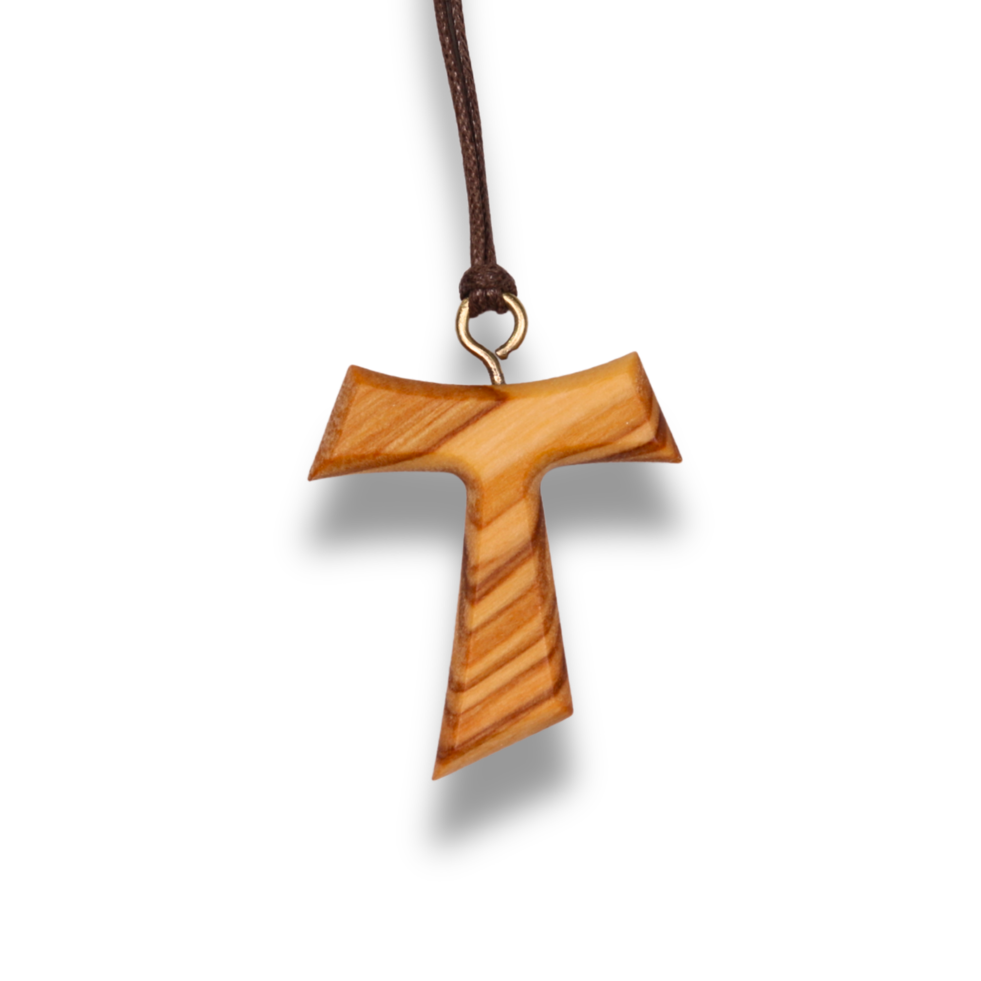 Tau Origin Olive Wood Cross Necklace