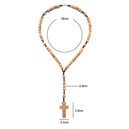 Olive Wood Rosary with measurements