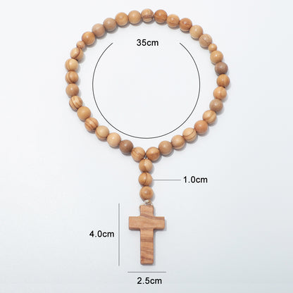 Jesus Prayer Beads dimensions showing a 35 cm loop, 10 mm beads and a 4 by 2.5 cm cross