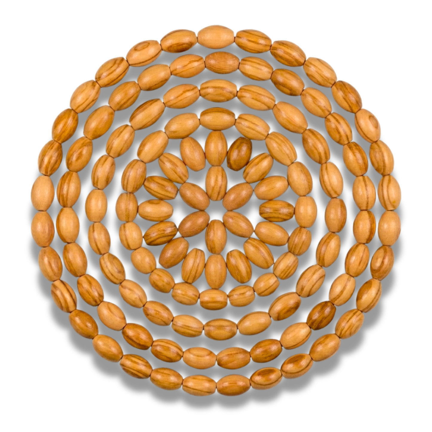 oval shaped olive wood beads