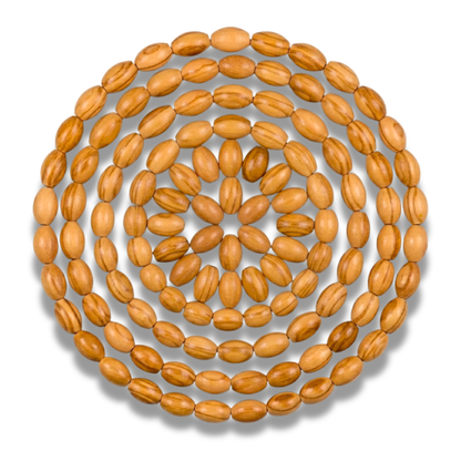 oval shaped olive wood beads