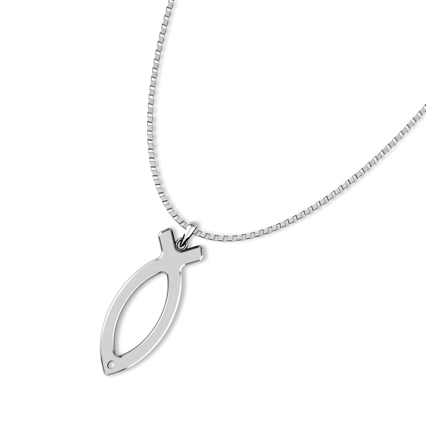 925 Sterling Silver Ichthus Fish Necklace Fourth