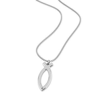 925 Sterling Silver Ichthus Fish Necklace Second
