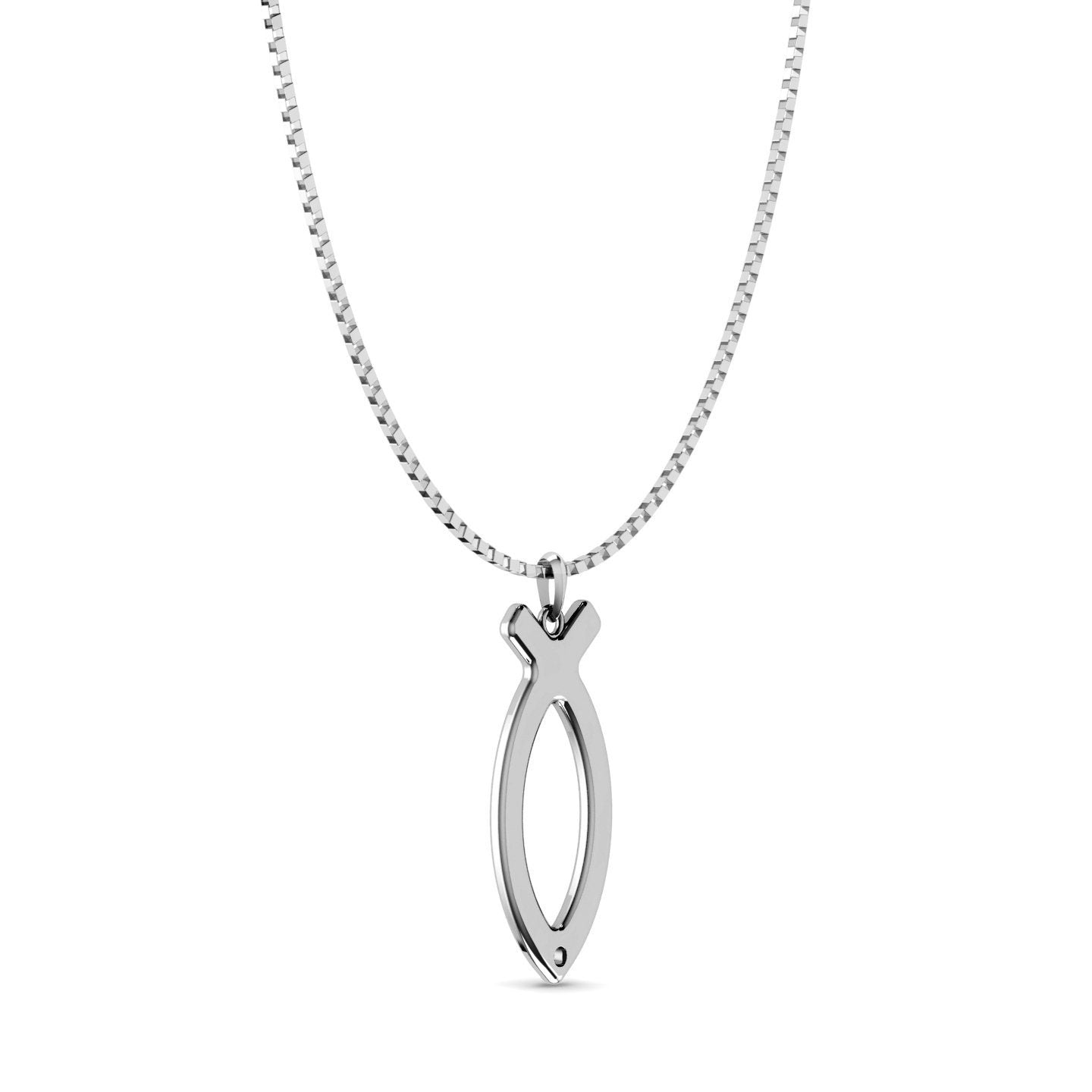 925 Sterling Silver Ichthus Fish Necklace Third