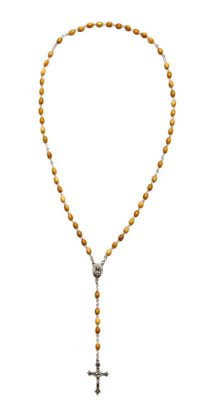Maria Olive Wood Rosary Full Length
