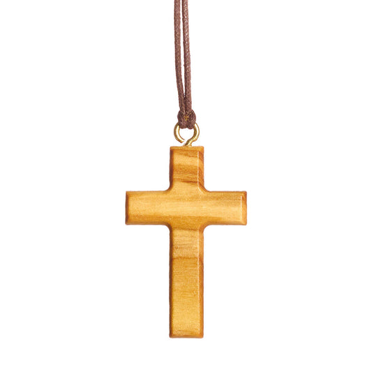 Minimalist olive wood cross necklace 