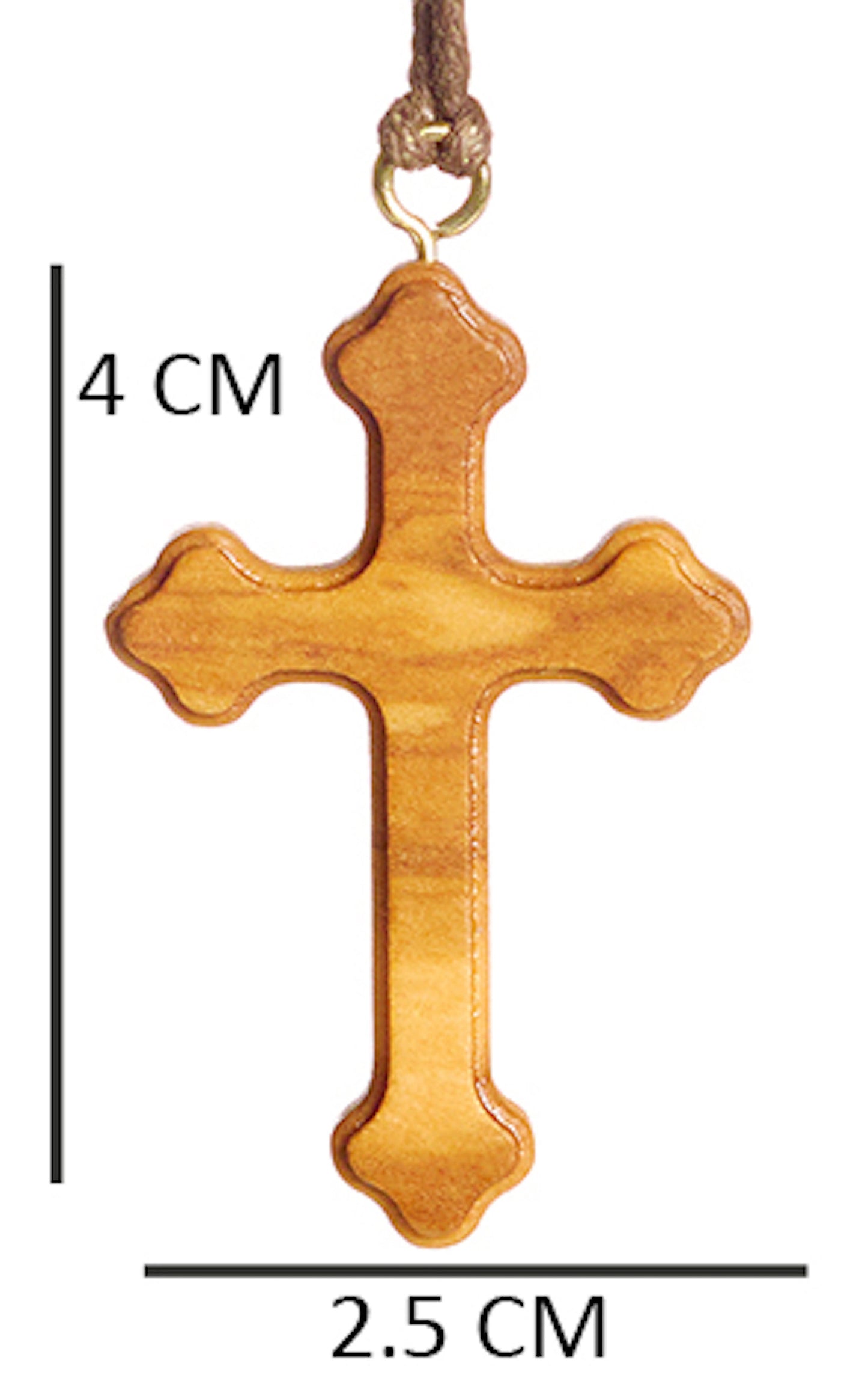 Orthodox olive wood cross necklace 