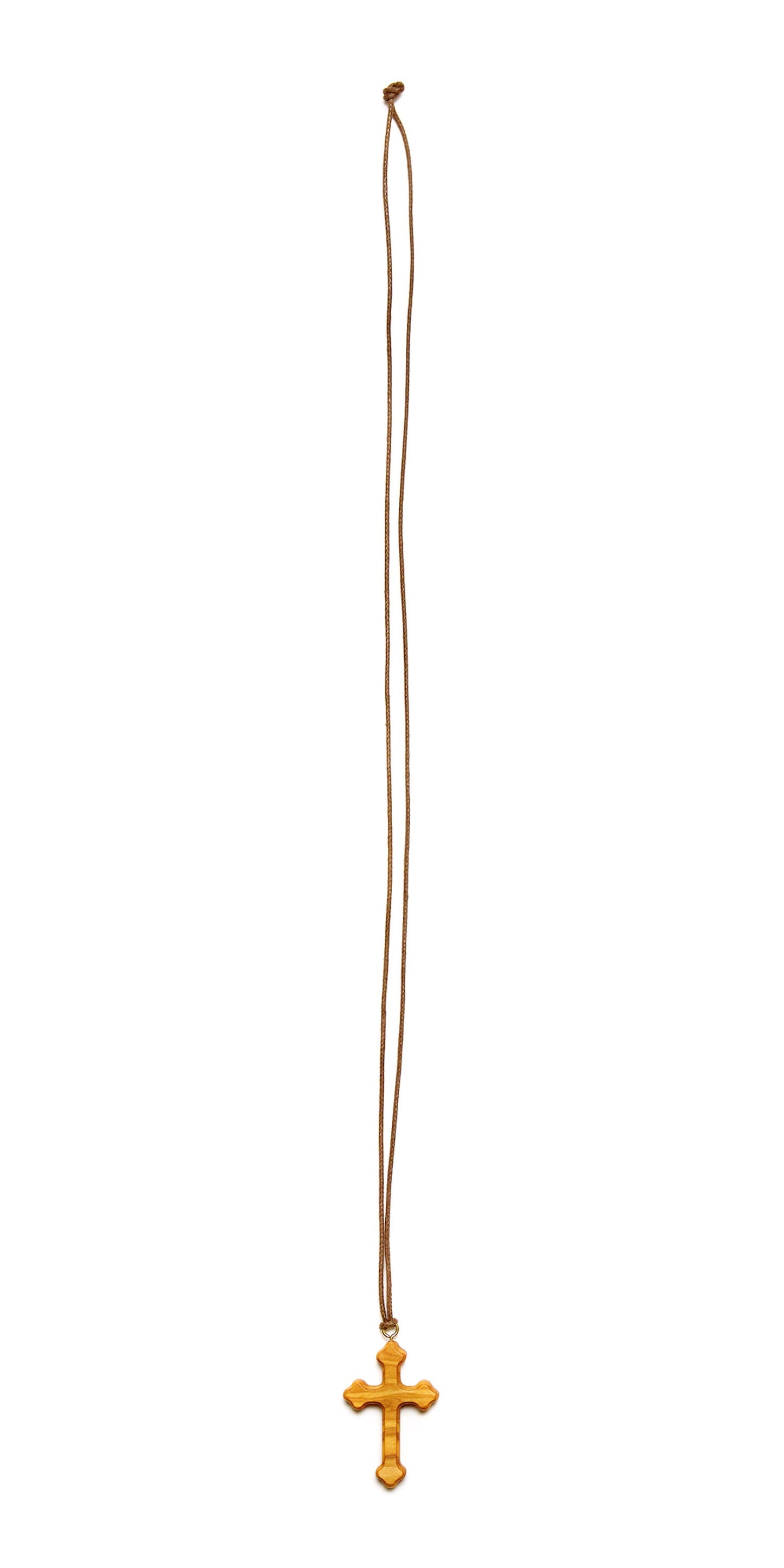 Orthodox olive wood cross necklace 