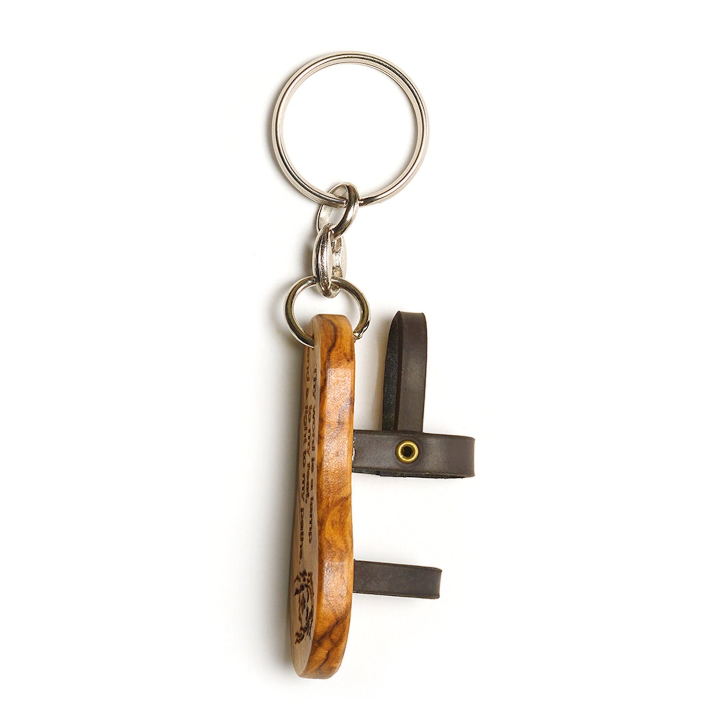 Pilgrimage olive wood keychain handmade in Nazareth