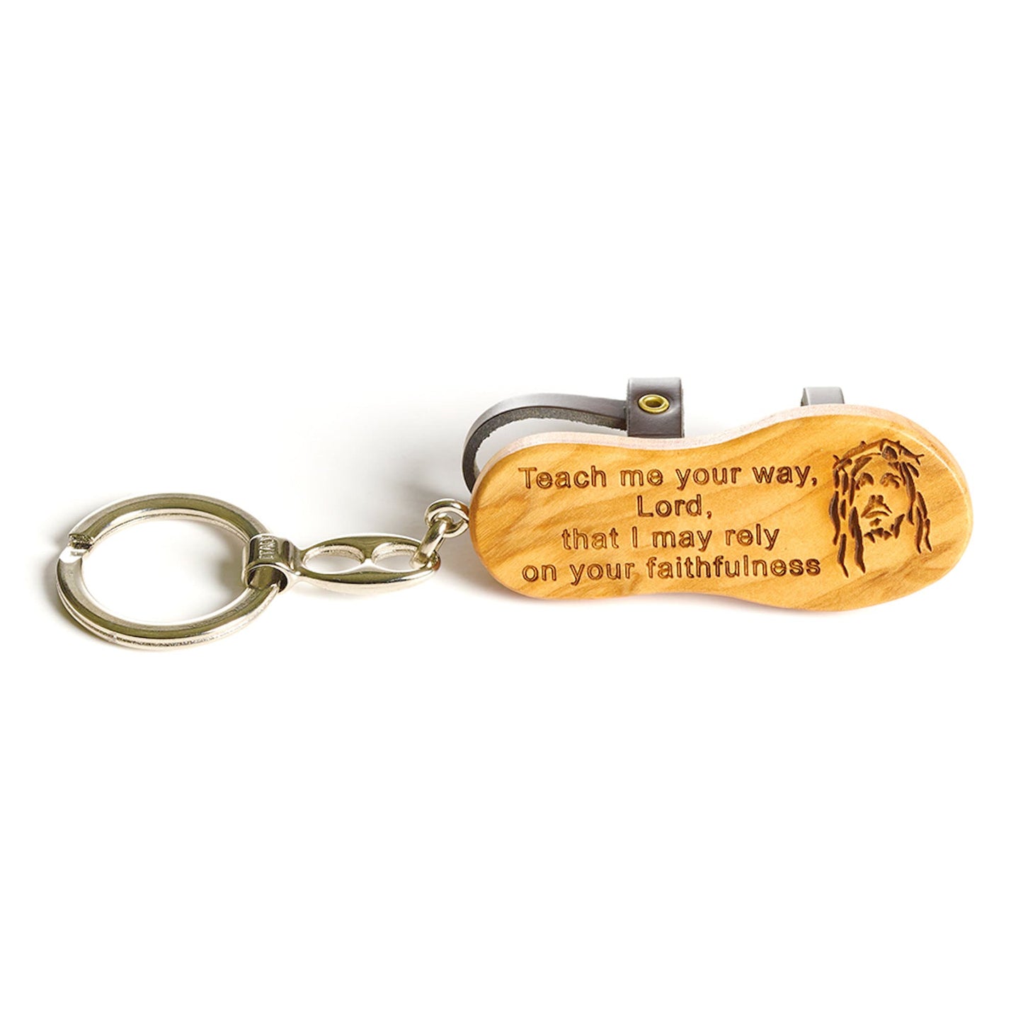 Pilgrimage olive wood keychain handmade in Nazareth