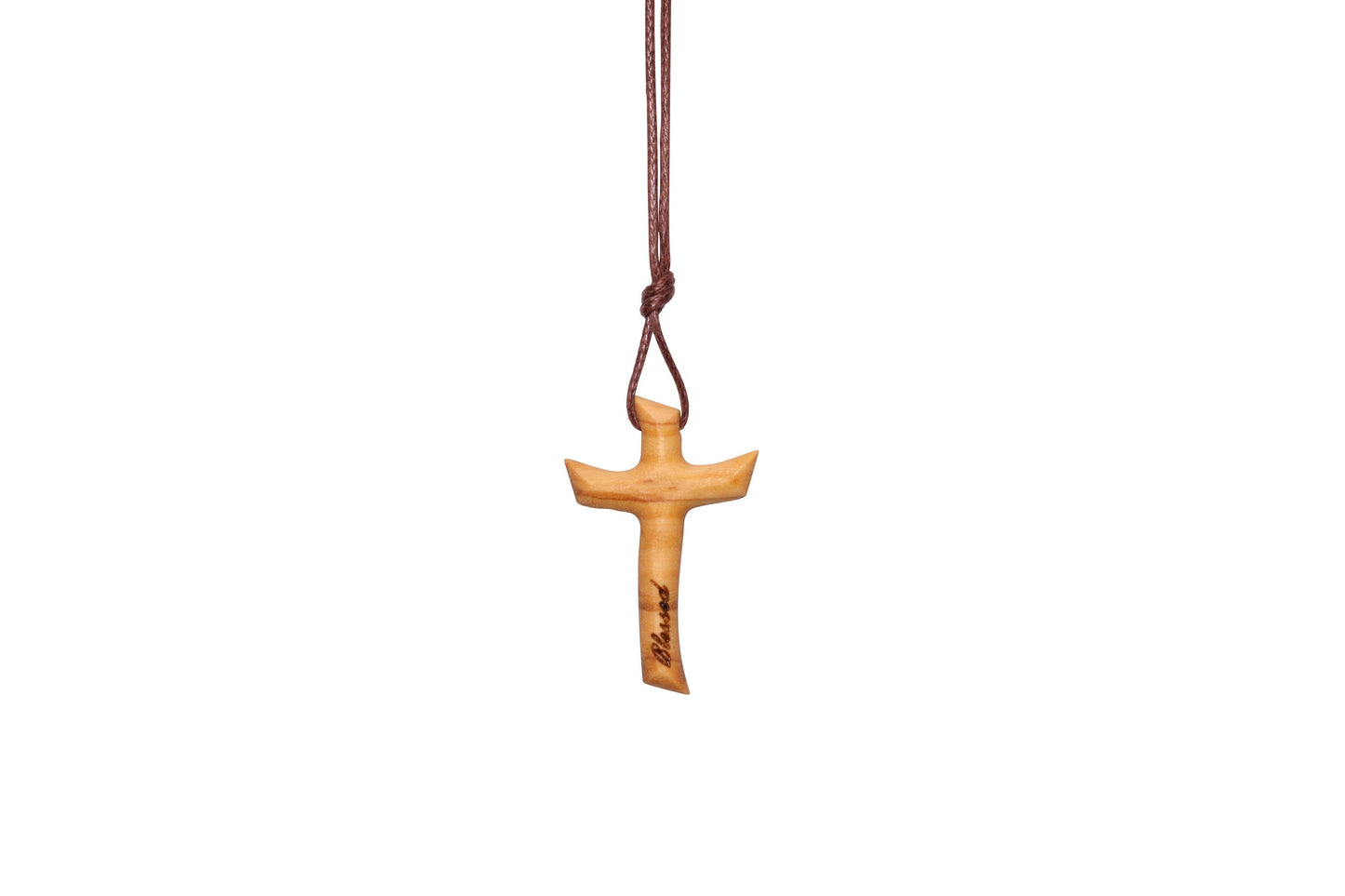 Collier de croix en bois d’olivier fait à la main, fabriqué à Nazareth, pendentif gravé pour hommes, femmes, garçons et filles